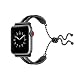 Produktbild Arkrdiif Metall Manschette Armreif Braing Bling Strass Diamant Armband Schmuck U-Typ Glitzerndes Armband Kompatibel mit Apple Watch Band 42mm 44mm Damen Iwatch Serie 6/5/4/3/2/1/SE (Schwarz)