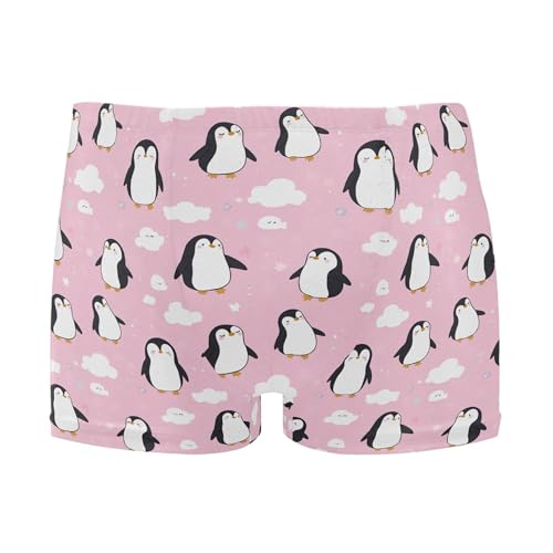 Cute Penguins Mens Swim Trunk Swimwear Bathing Suit Swim Brief Square Leg Board Short S B0404953