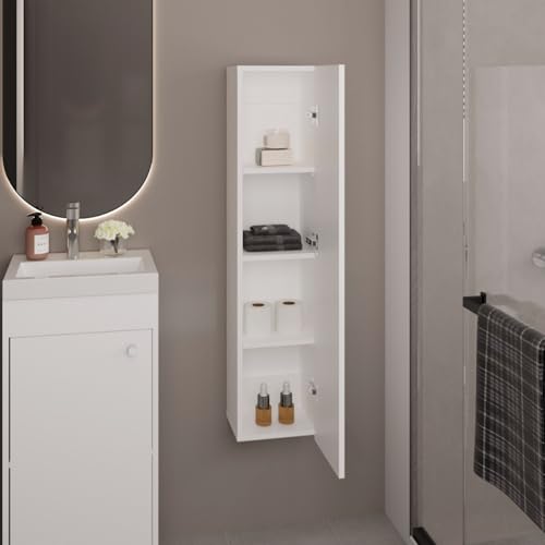 Wheloy 43 Inch Tall Wall Mounted Bathroom Storage Cabinet with