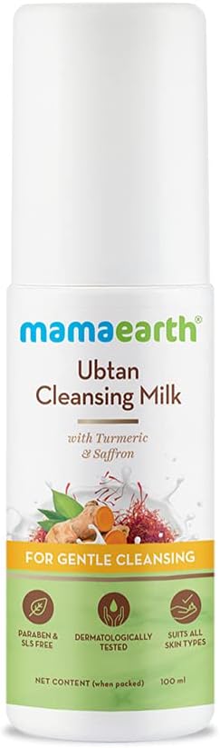Mamaearth Ubtan Cleansing Milk for Face | With Turmeric & Saffron for Gentle Cleansing | 100 ml