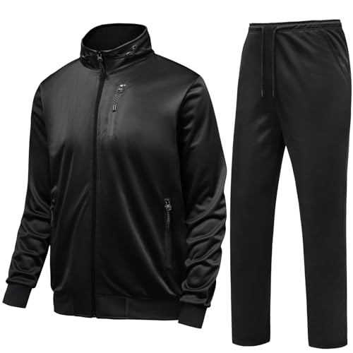 GYMELITE Agasalho Esportivo Masculino X-Large Preto com Manga Comprida e Jaqueta com Zíper Completo