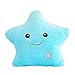 Cuscino decorativo stella,Cuscino stella luminosa a LED Star Peluche a forma di stella Cuscino giocattolo (Blu)