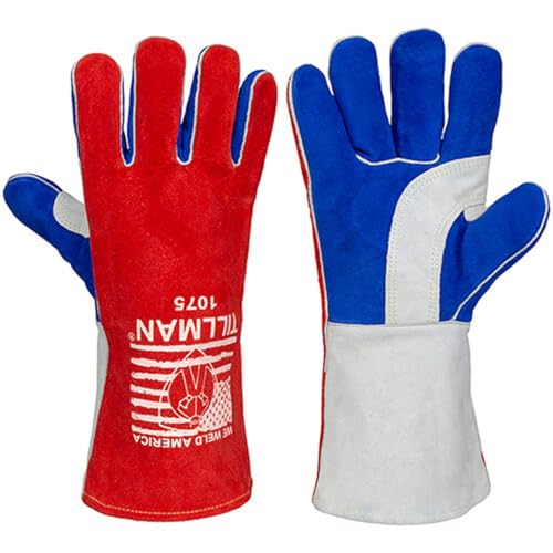 Image of Tillman 1075 We Weld America Premium Side Split Cowhide Welding Gloves - Large
