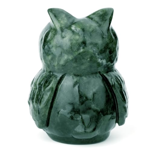 Estatua de Búho de Piedra Jade 3.3 pulg miniatura 7