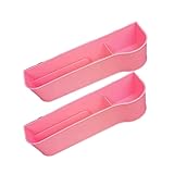 車内収納オーガナイザー、運転席・助手席用カーシートポケット、2点セット (ピンク)