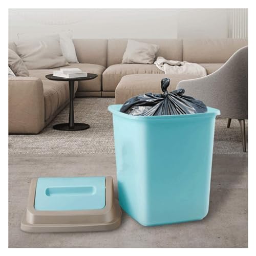Caneca de basura plástica 3.6 GAL resistente y antipérdida miniatura 7
