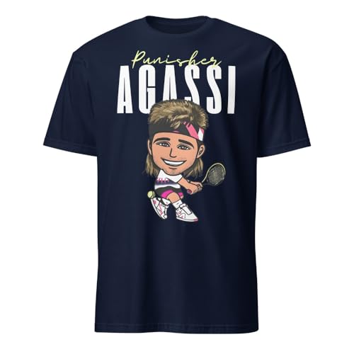 T-shirt Andre Agassi bleu marine XL pour vibrer devant les matchs de tennis
