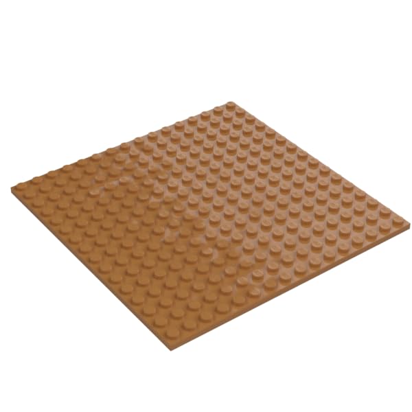 LEGO Classic Building Baseplate, 16 x 16 Studs, Part 91405 (Medium Nougat, 1, Bricks)