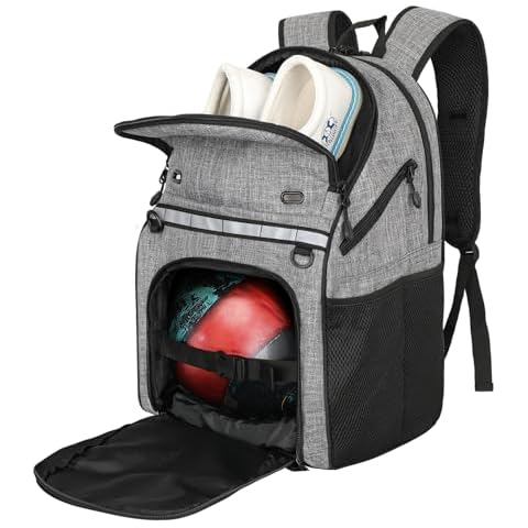 Goloni Bowling Backpack,Single Ball Bowling Bag with Shoe Compartment Up to Size 16,Bowling Bag with Padded Ball Holder Cover
