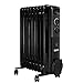 Produktbild OZAVO Ölradiator Elektroheizung 2000W, Heizkörper elektrisch mit 9 Rippen, 3 Heizstufen Heizgeräte, Öl Radiatoren Thermostatsteuerung und Sicherheitsabschaltfunktion, Fahrbar, Schwarz