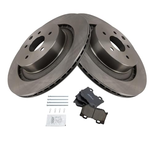 Image of TRQ Rear Brake Pad and Rotor Set Ceramic Compatible with 2008-2013 Infiniti G37 2014-2015 Q60 2009-2019 Nissan 370Z