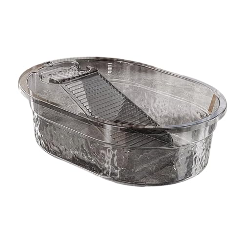 KiBcsLic Lavabo de Lavandería con Lavadero Integrado Barreño para Ropa Delicada Tinaja Ligera de PP Artículo Práctico para Limpieza Adecuado para Uso en Lavand, Gris, Individual