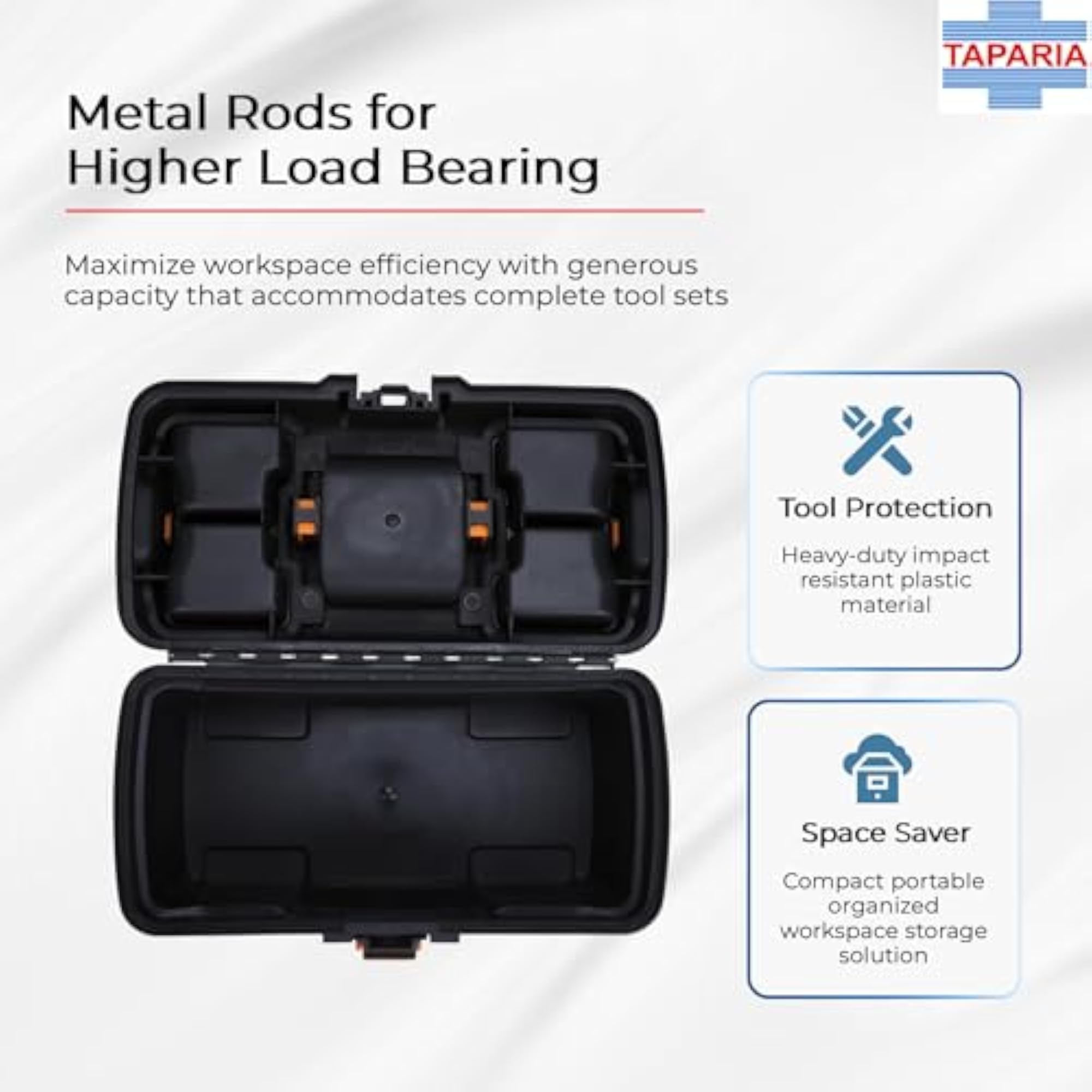 Compact Plastic Tool Box with Organizer
