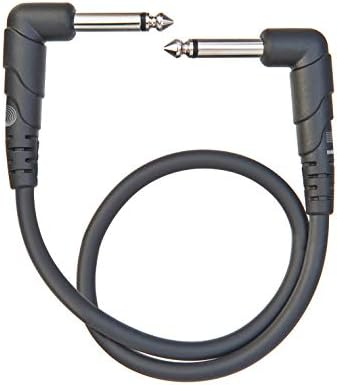 D'Addario Guitar Cable - Guitar Patch Cable - Instrument Cable - Guitar Accessories - 1/4 Inch Right Angle Cable - 1 Foot/0.30 Meters - Right Angle - 1 Pack