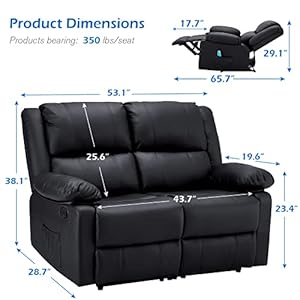 Loveseatreclinerwithheatmassagefunctionrvcouchwallhuggerrecliningsofamodernmanualfauxleathercontrolhometheaterseatingblack2 Urban Country Home Decor Loveseat recliner with heatmassage function rv couch wall hugger reclining sofa modern manual faux leather control home theater seating black 2 urban country home decor