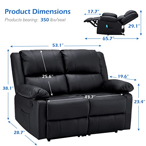 Loveseatreclinerwithheatmassagefunctionrvcouchwallhuggerrecliningsofamodernmanualfauxleathercontrolhometheaterseatingblack2 Urban Country Home Decor Loveseat recliner with heatmassage function rv couch wall hugger reclining sofa modern manual faux leather control home theater seating black 2 urban country home decor