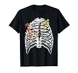 Anatomical Rib Cage And Spine With Flowers