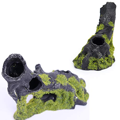 Aquarium Artificial Tree Hole Resin Aquarium Ornament, Resin Tree Stump Branch For Reptile Habitat Decoration, Tree Trunk Fish Tank Decoration Aquarium Hideaway Rock Cave House Hide Hut #TOP3