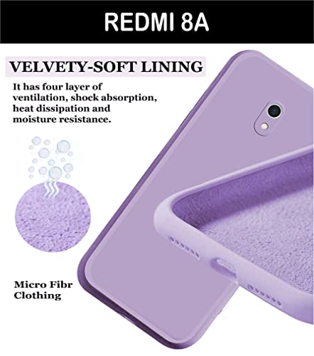 Image of A rtistque Liquid TPU Silicone Matte Shockproof Flexible with Camera Protection Soft Back Cover Case for Mi Redmi 8A - Purple