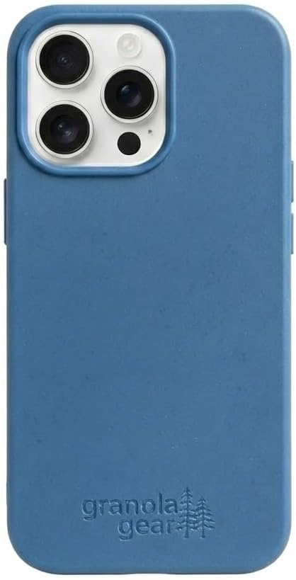 Eco by GranolaGear - Eco-Friendly Phone Case for iPhone 16 Pro - Biodegradable, Compostable, Plastic-Free, Made from Plants - Pacific Blue