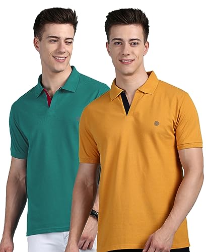 Image of Lux Cozi Men Cotton Solid Regular Fit Polo Shirt