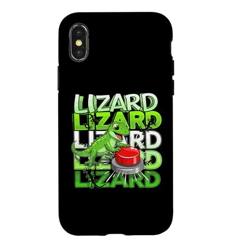 Funny Lizard Button Meme Weirdcore Animal �X�}�z�P�[�X iPhone X/XS �p