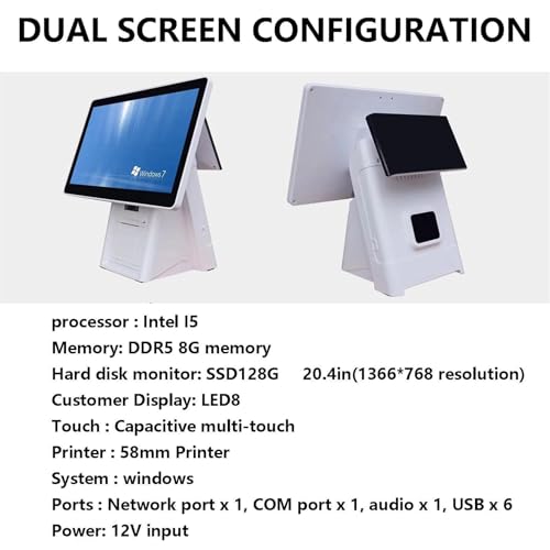 image for ZHIXUMM 20.4-Inch All-in-One Pos Cash Register Monitor, 17-Inch Pos-To