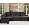 asunflower Sleeper Sectional Sofa with Storage 118-Inch U Shaped Pull Out Couch Bed, Large Sleeper Couch for Living Room 6-7 Seat Modular Sectional Sofa - Dark Gray