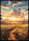 MTG Card Sleeves - Savannah(Green White) - Fantasy Dual Lands Series - Ultra Clear Front & Matte Finish Back, 100 Count Standard Size TCG Art Sleeves for Magic The Gathering