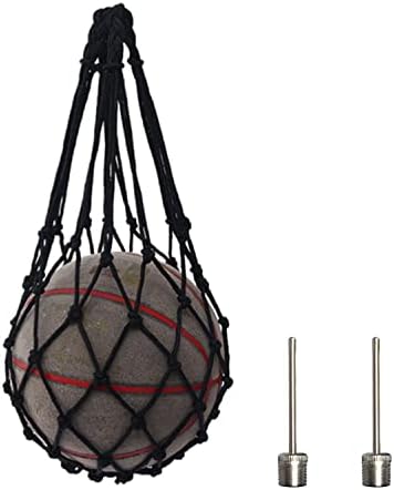 GUANGJIA 1 Piece Basketball Net Bag Nylon Mesh Ball Bag Portable Sports Ball Mesh Bag for Basketball, Volleyball, Soccer, Rugby Ball (Black)