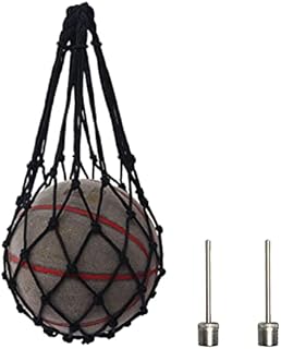 GUANGJIA 1 Piece Basketball Net Bag Nylon Mesh Ball Bag Portable Sports Ball Mesh Bag for Basketball, Volleyball, Soccer, Rugby Ball (Black)
