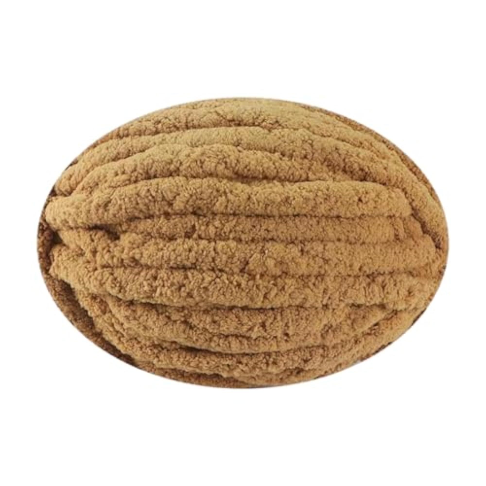 Thick Chunky Yarn Polyester Yarn for Knitted Blanket Weaving Rug Making, Khaki