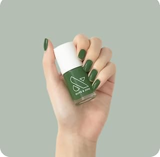 Long Lasting Nail Polish | Plump, Gel-Like Finish No Lamp Needed Lasts up to 10 days | Salon-Quality Color at Home | 15-Free, Vegan & Cruelty-Free Chip-Resistant | Geometry, Hunter Green