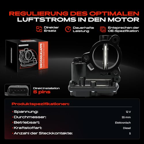 Frankberg Drosselklappenstutzen Kompatibel mit 1er F20 F21 114 116 1.5L 2015-Heute 2 Active Tourer F45 218 220 2.0L 2013-2021 2 Gran Tourer F46 214-220 1.5L 2.0L Replace# 13548512452