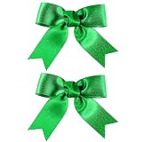 3" Glitter Green Ribbon Hairbow Clips Shiny Stain Bow Alligator Barrettes Cheer Pins Wedding Early Spring Outfit Dress Decor Accessory Gift for Teen Toddler Baby Flower Girl Kids -  KCHIES
