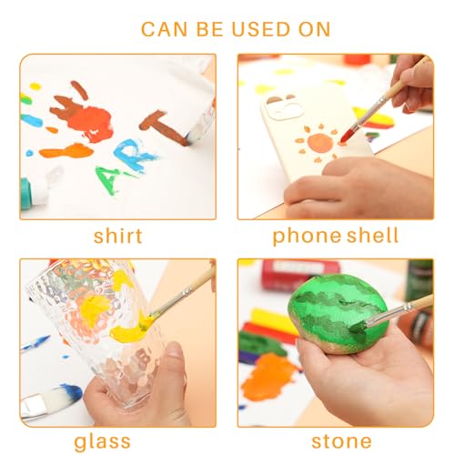 Anyart Acrylfarben Set 18 Farben je 59ml Acrylic Acryl Paint für Leinwand Papier Stein Holz Keramik Stoffe Wasserfest Lichtecht Schnell Trocknend Maler Künstler