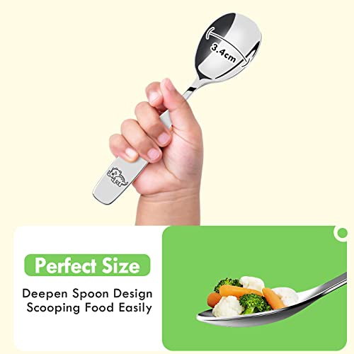 Lehoo Castle Toddler Utensils Kids Silverware, 6Pcs Safety Stainless Steel Toddler Fork Spoon Knife Set, Children Flatware Set, Safety Utensils For Toddler And Children (Silver) #TOP3