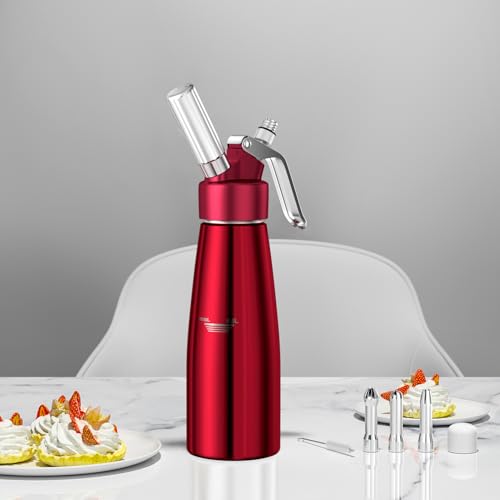 Foto von Newaner 500ml sahnespender,mit 3 Edelstahl Deko-Düsen und 1 Reinigungbürste