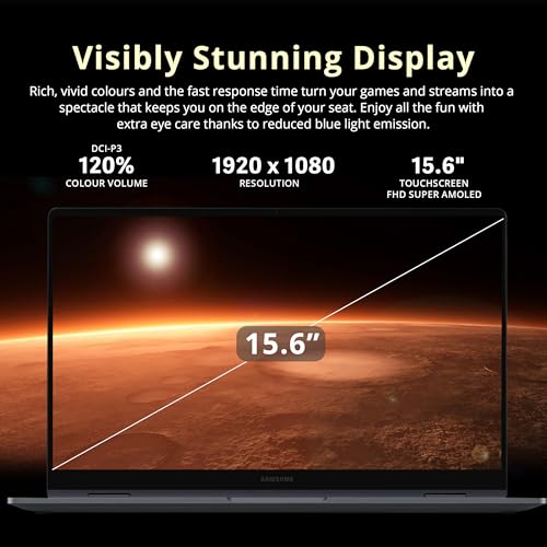 Image of Samsung Galaxy Book4 15.6 inch FHD AMOLED Touchscreen 2-in-1 Laptop, Intel 7 150U, 16GB LPDDR5, 1.5TB Storage (512GB SSD+1TB Docking Station), Backlit Keyboard, Fingerprint, Wi-Fi 6E, Win 11 Pro, Gray