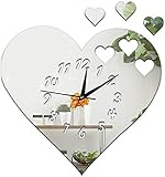 Salle de Bain Horloge 3 D Stéréo Protection de l’Environnement Mute Enfants Chambre à Coucher Mode Horloge Murale Amour Miroir Horloge Quartz Horloge Grande Horloge Murale