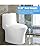 Zevemomo One Piece Toilet, 1.1/1.6 GPF Powerful Dual Flush Compact Toilets for Bathroom, 17.3" Comfortable Seat Height Soft Closing Seat 12'' Rough-In Modern Toilet, 28.54" x 15.16'' x 28.74" White