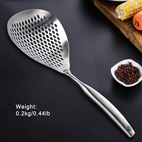 Skimmer Slotted Spoon - Yahafi 304 Stainless Steel Food Grade Filter Spoon With Comfort Handle And Hanging Holes, Spider Strainer Skimmer For Kitchen Cooking Draining And Frying (15 Inch) #TOP2