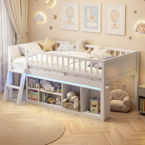 KOMFOTT Twin Low Loft Bed White