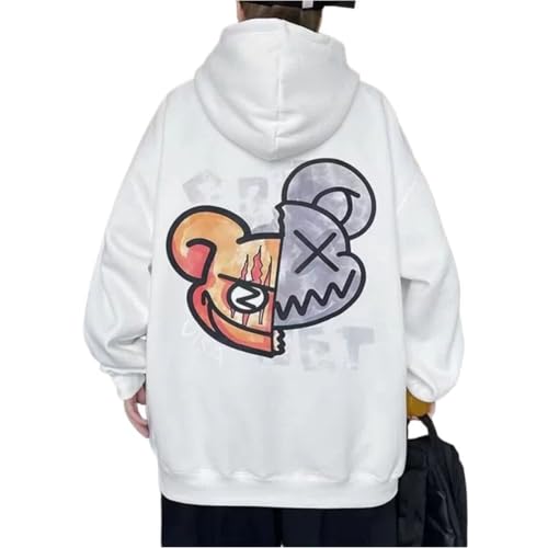 [FJLTDCP] パーカー メンズ プルオーバー スウェットシャツ メンズ 無地 フード付き 秋服 ゆったり シンプル カジュアル 大きいサイズ 男女兼用 冬服厚手 暖かい 防寒 white-2XL - FJLTDCP - 商品画像