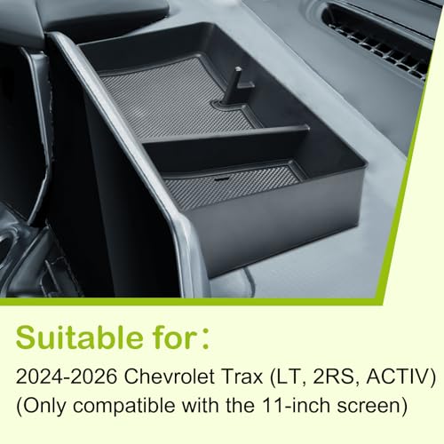 Image of HGWEI Dash Storage Tray Compatible with Chevy Trax 2024 2025 2026 Interior Accessories Center Console Dashboard Organizer for Trax (LT /2RS / ACTIV) Behind 11-inch Display Screen Mounted Holder
