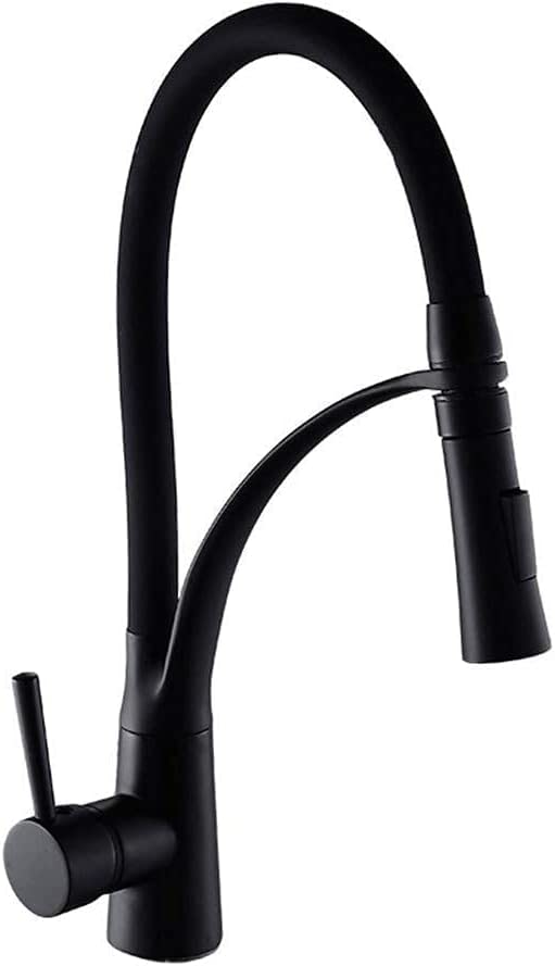 Robinet mitigeur d'évier rotatif 360° pour un nettoyage optimal et design rétro noir
