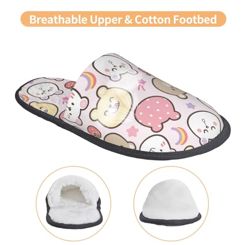 Cute Cartoon Bear Face Slippers for Women Fuzzy House Shoes Anti-Skid Indoor Slipper Gifts for Women Mom Ladies4