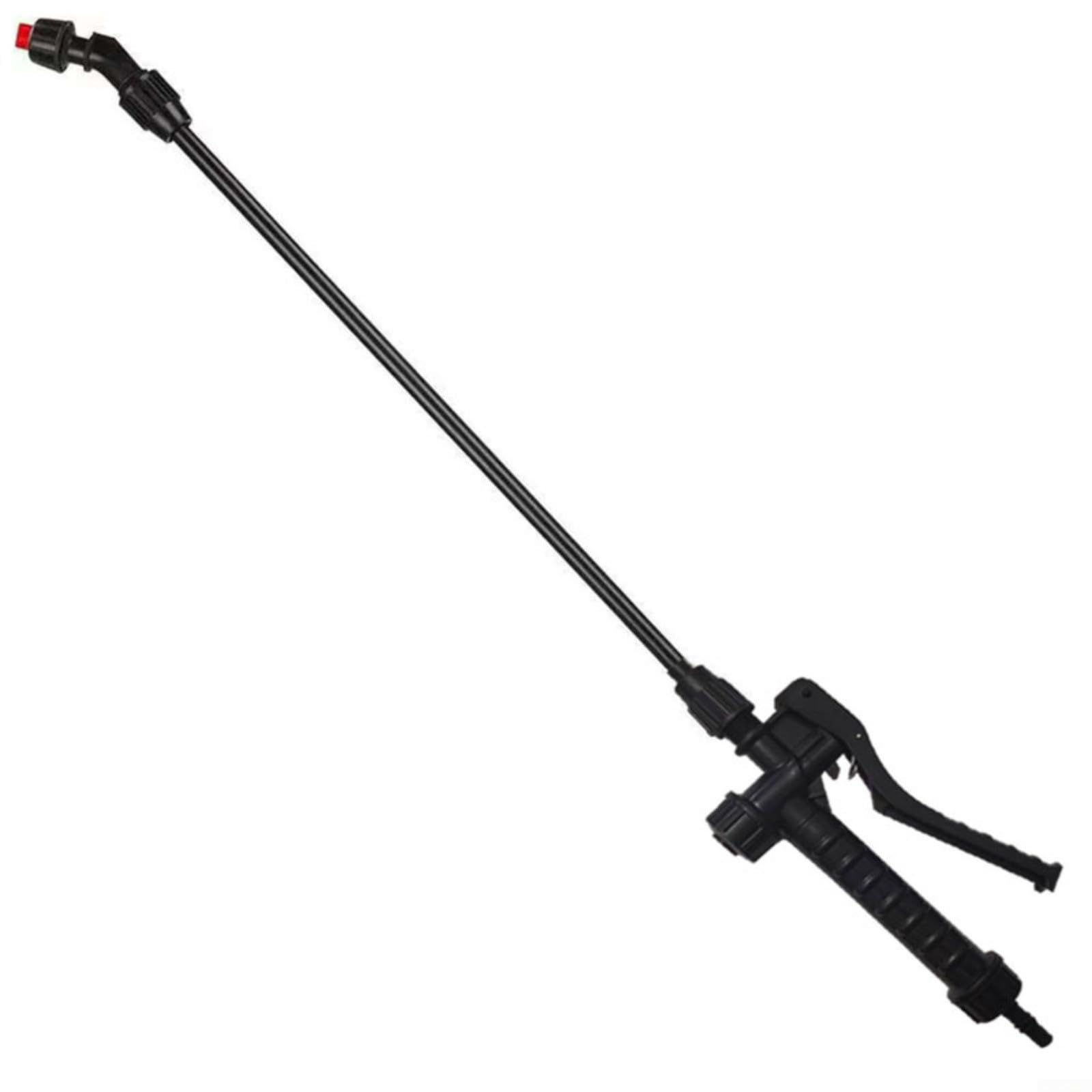 ComfyHarbor Manual Backpack Sprayer Wand with Lockable Lever, 61cm Fiberglass Spray Boom for Garden Cleaning and Agriculture, Comfort Grip Shut-Off Valve, Black Red