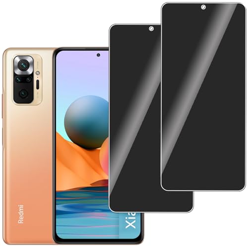 LERINNA 2 Stück für Panzerglas Privatbildschirm für Xiaomi Redmi Note 10 Pro Anti-Spy 9H Härte temperglas Anti-Kratzen Anti-Bläschen Sichtschutz Schutzfolie für Xiaomi Redmi Note 10 Pro