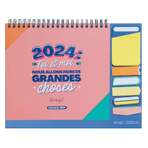 Mr.Wonderful - Calendario de escritorio 2024 - Tú y yo vamos a hacer grandes cosas 18 x 2 x 24 (versión francesa)